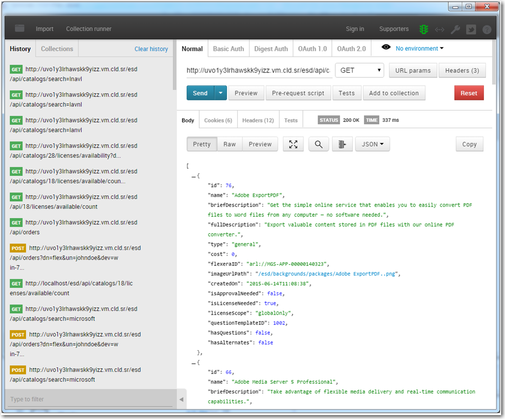 Postman Chrome Add-On