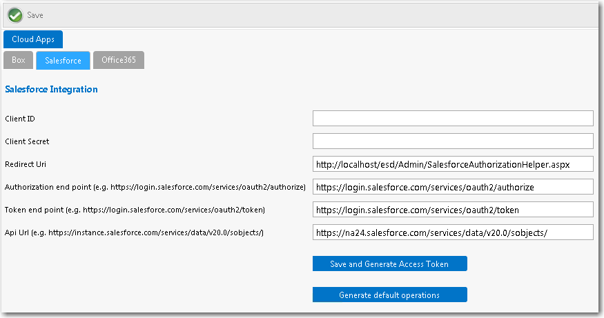 Cloud Apps / Salesforce Tab